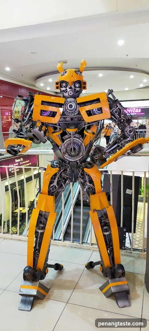 Bumblebee Robot Sculpture in Mall