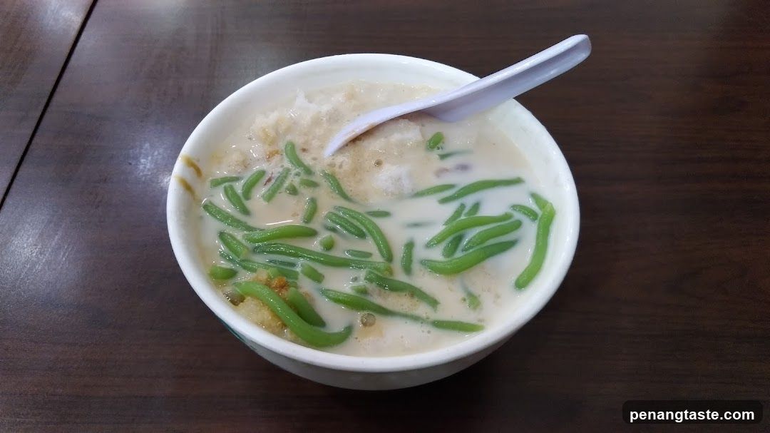 Cendol with coconut milk dessert