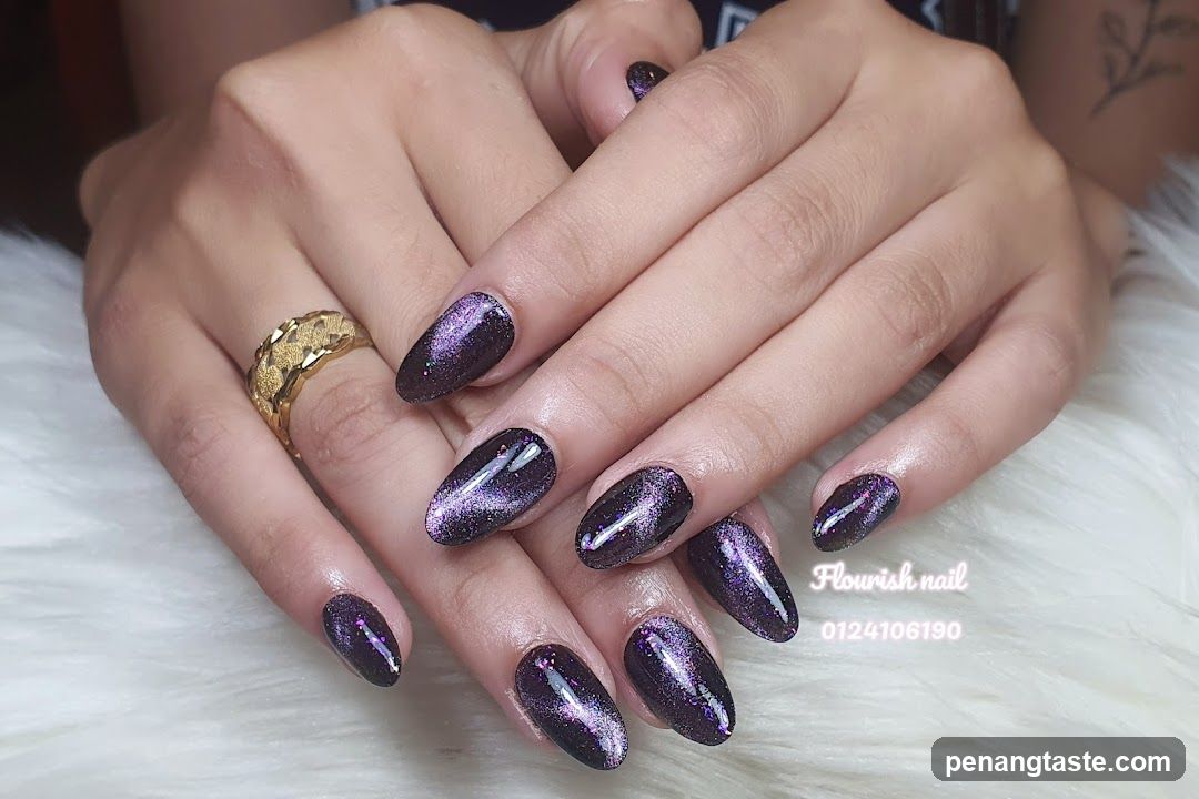 Purple Magnetic Nail Art
