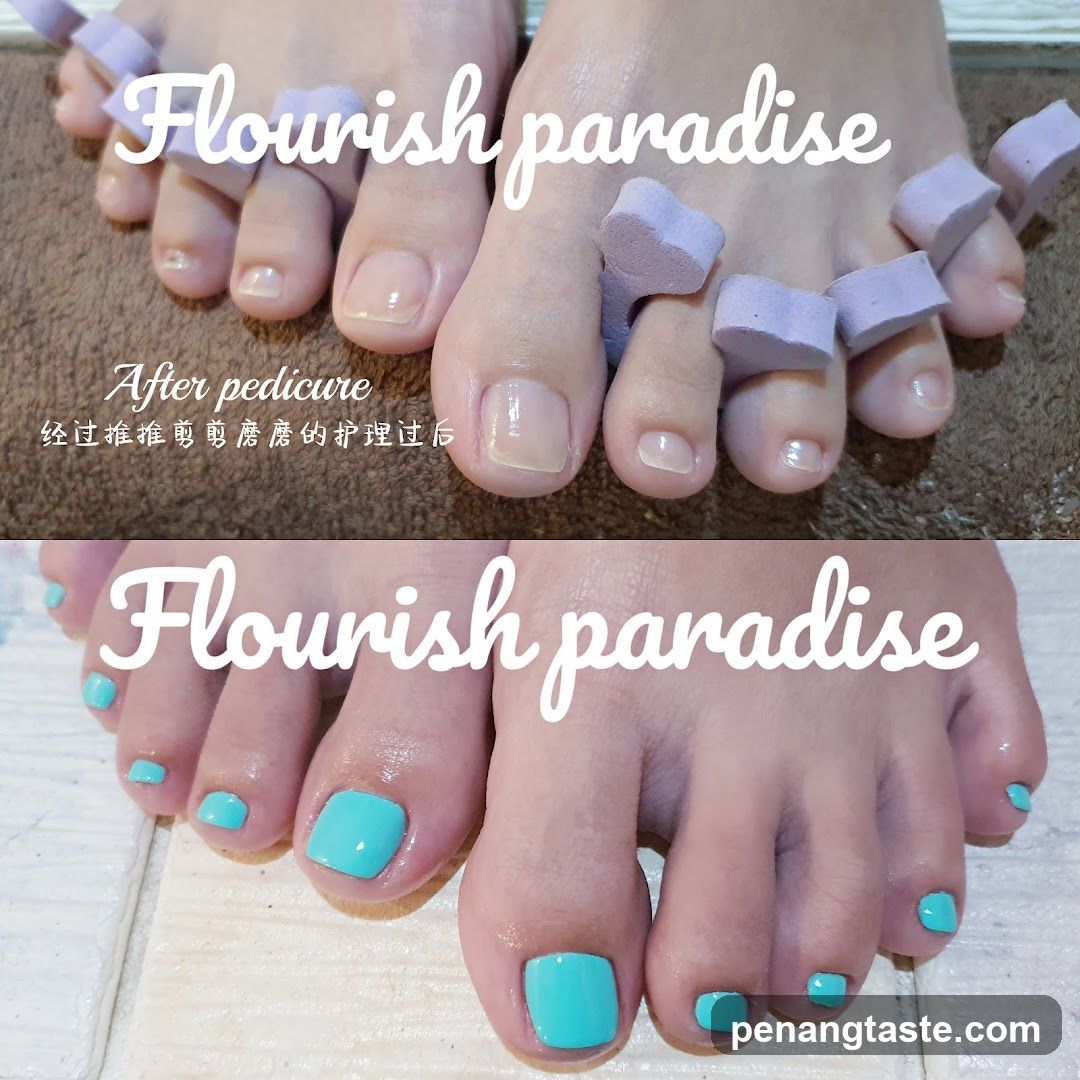 Flourish paradise pedicure before and after