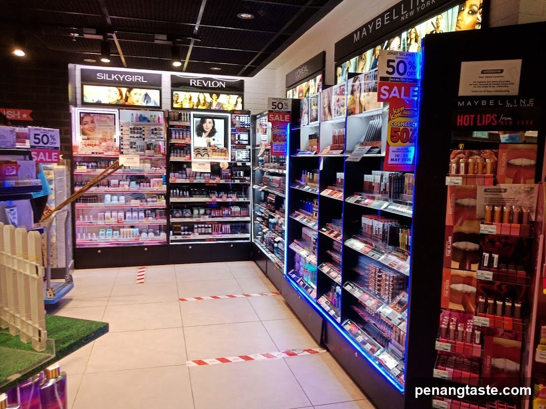 Beauty Store Interior with Maybelline and Revlon Displays
