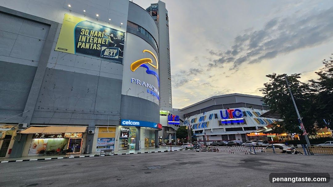 Shopping Complex Exterior at Dusk