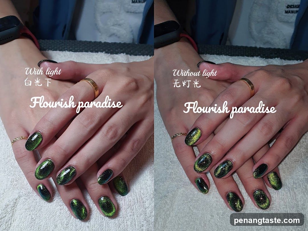 Flourish paradise nail art comparison