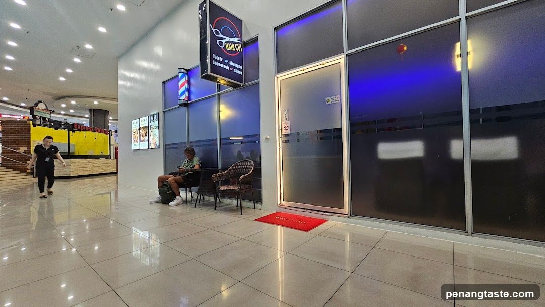 Mall Interior with Barber Shop Entrance