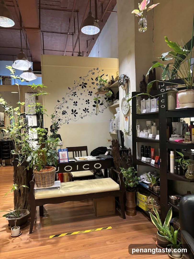 Interior of a plant-filled shop or salon