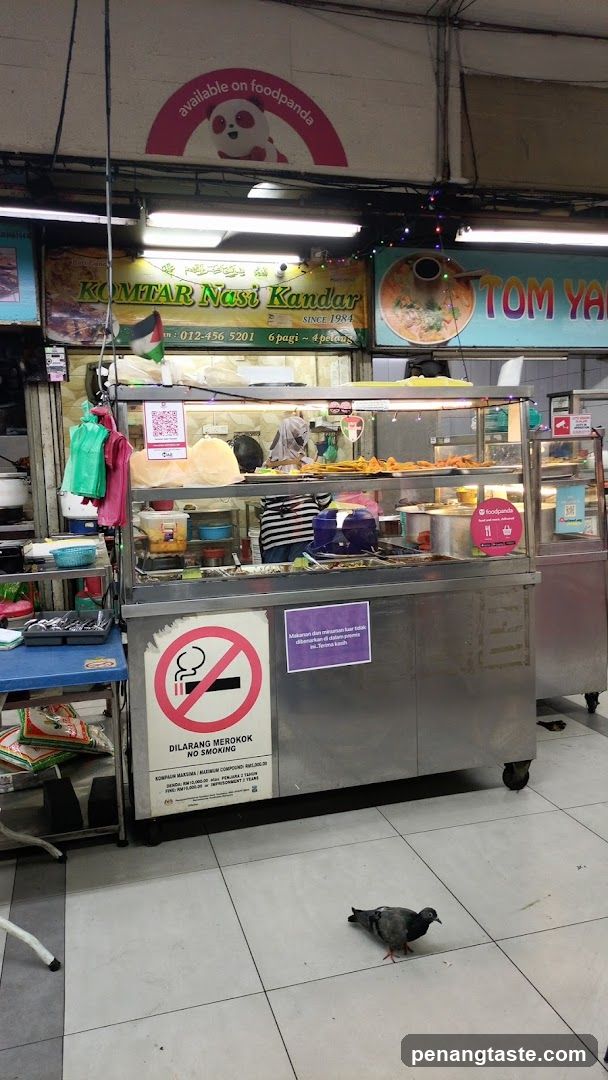 Food Stall Interior with Pigeon