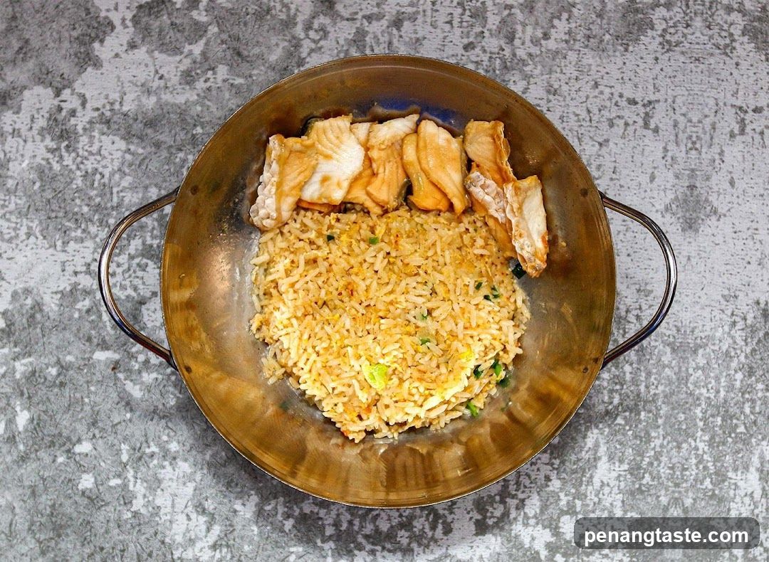 Fried Rice with Fish in Brass Pan