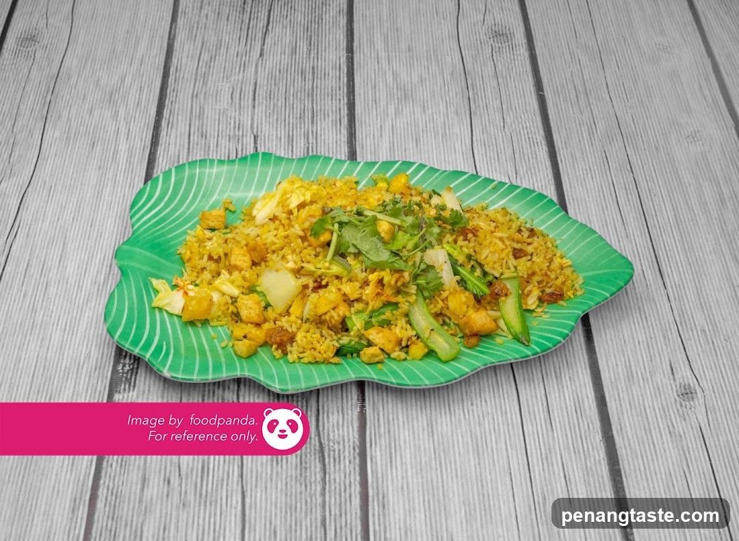 Fried Rice Dish on Green Leaf Plate