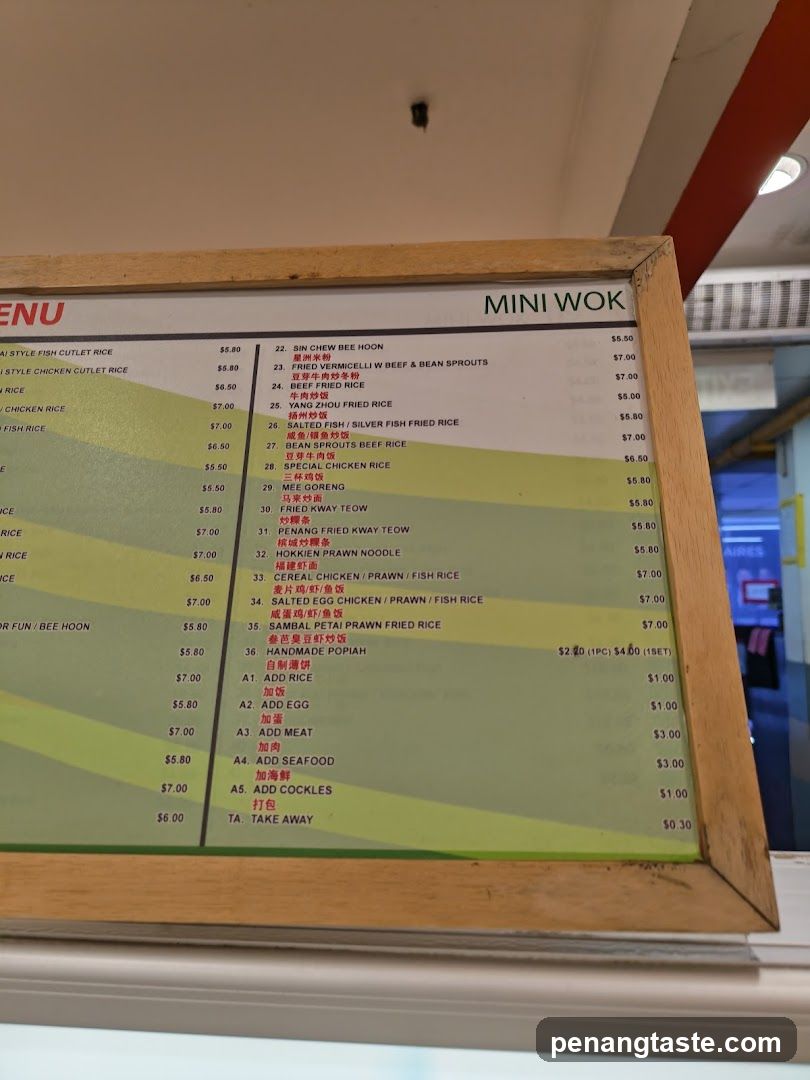Mini Wok Menu Board