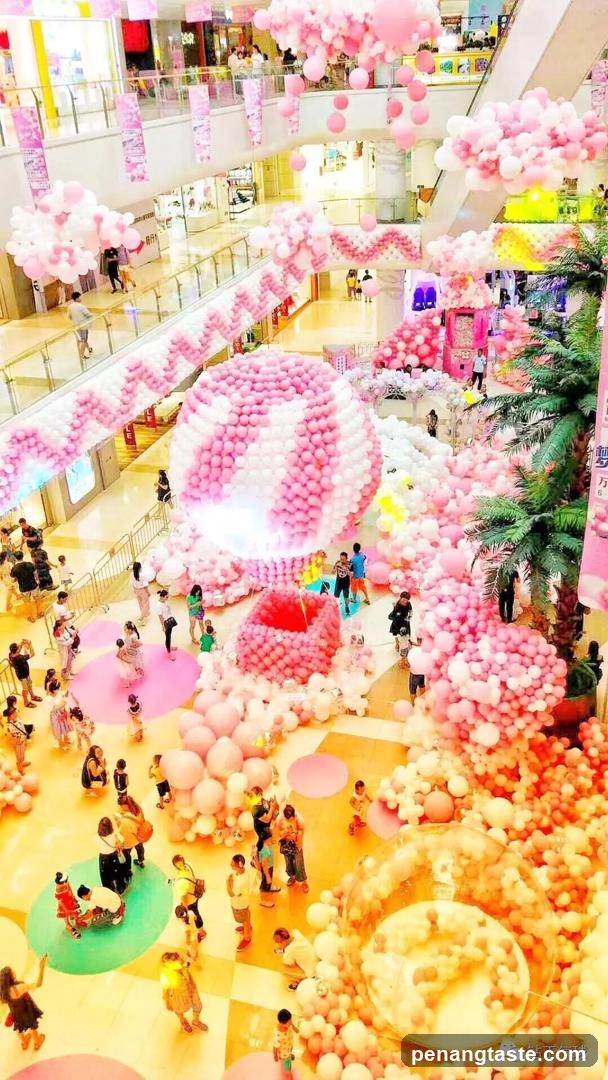 Balloon Decoration in Mall Interior