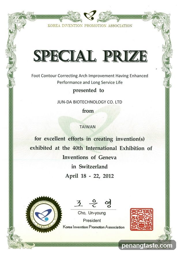 Special Prize Certificate