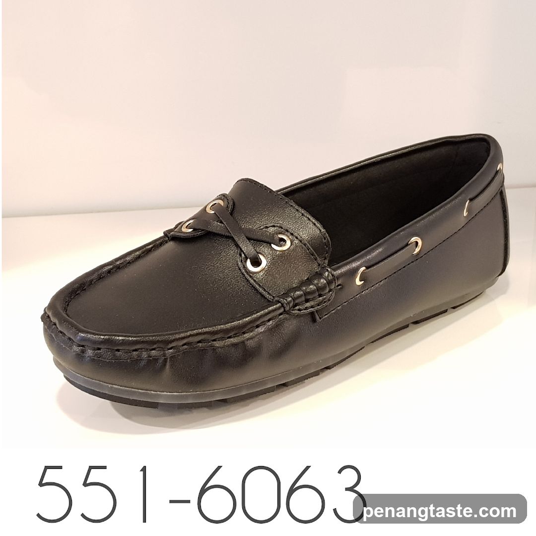 Black Leather Loafer Shoe