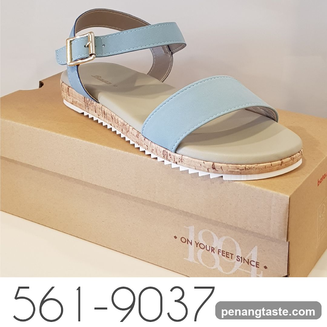 Blue Sandals on Shoebox