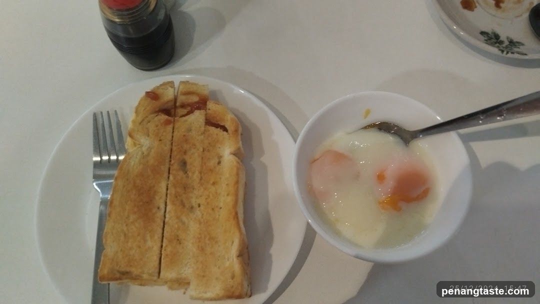Breakfast Meal with Toast and Eggs