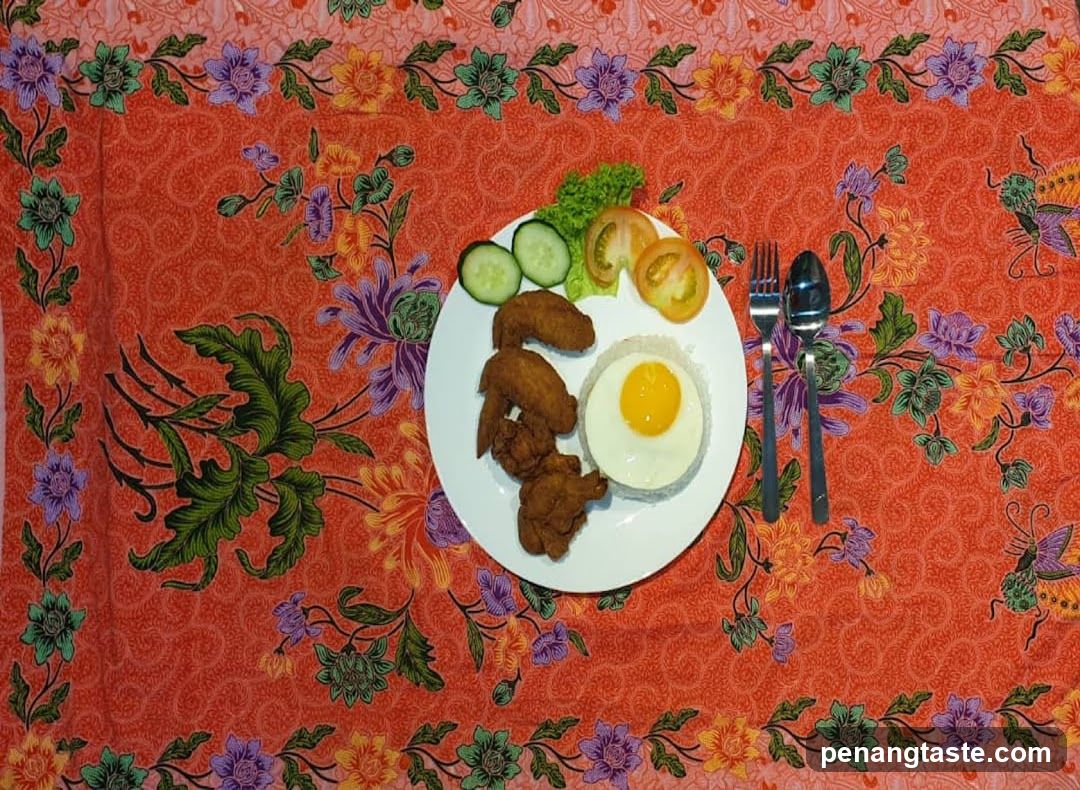 Breakfast Plate with Fried Chicken and Egg