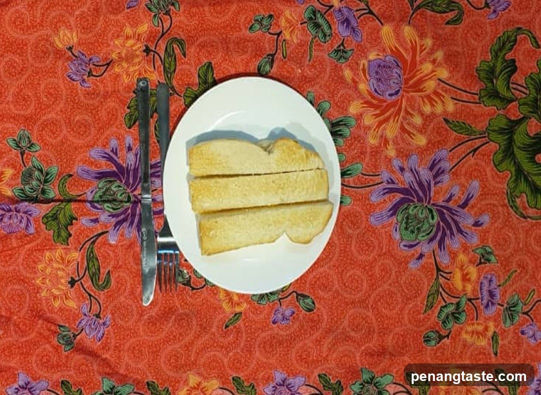 Toast on a floral tablecloth