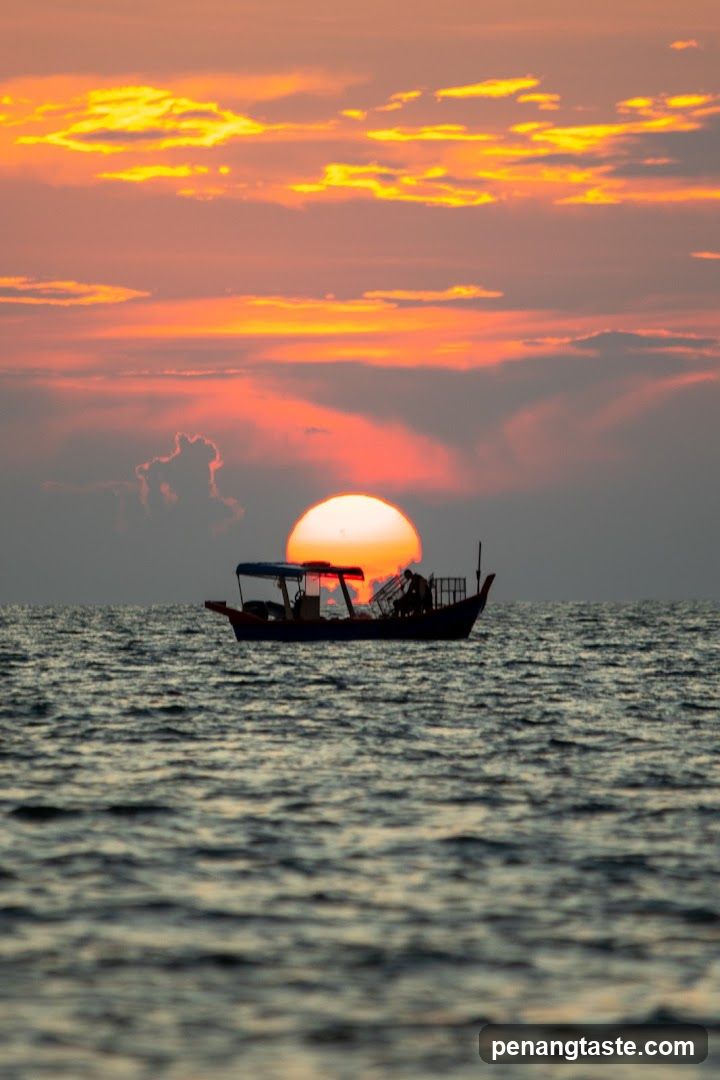Sunset Boat Silhouette