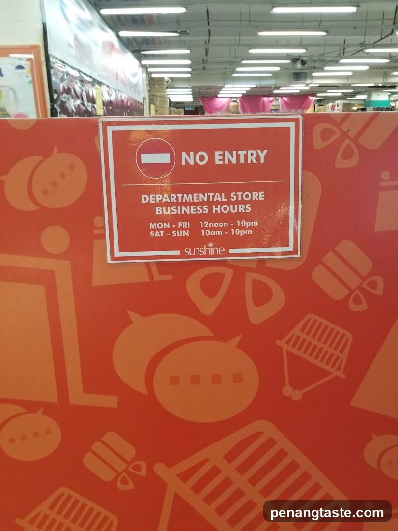 No Entry Sign with Business Hours