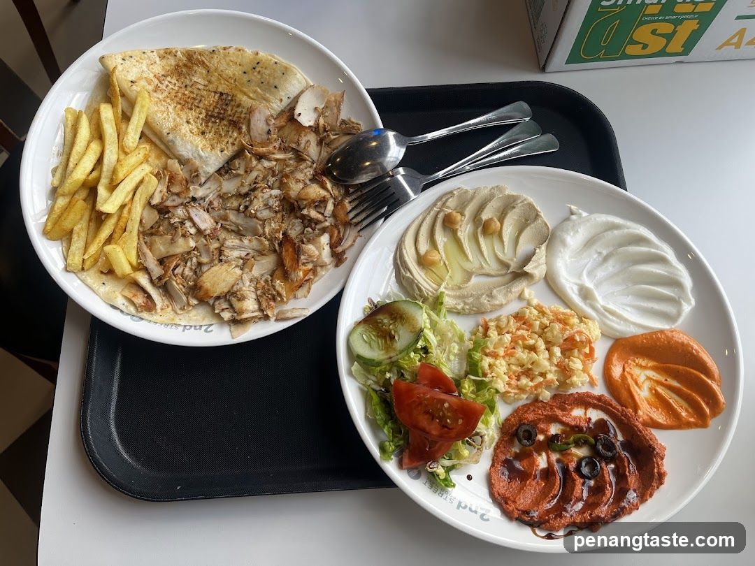 Gourmet Platter with Hummus and Fries
