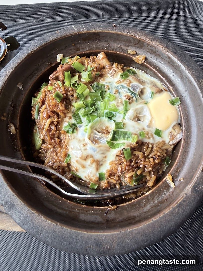 Sizzling Claypot Rice with Egg and Scallions
