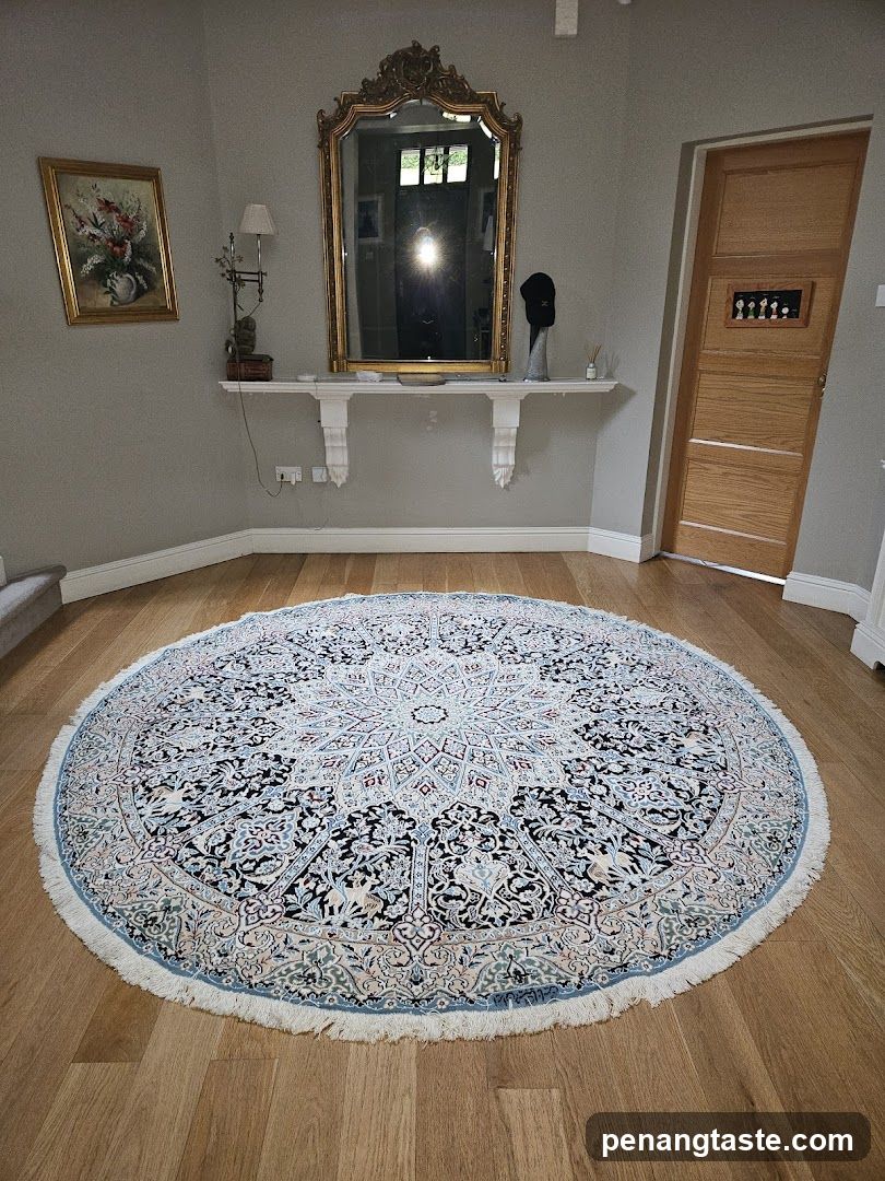Interior Room with Round Rug and Mirror