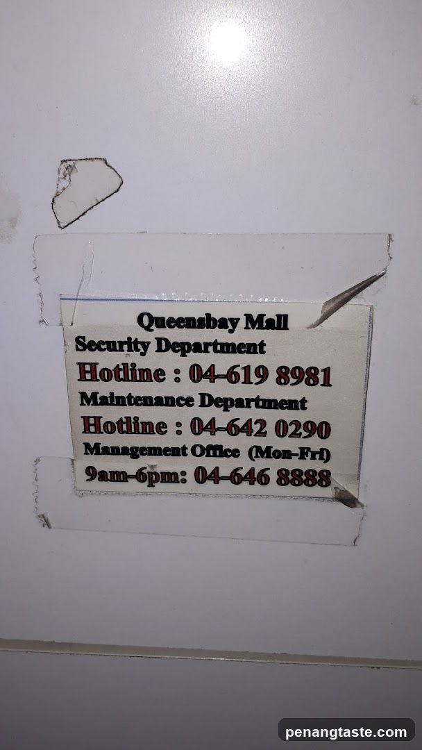 Queensbay Mall Contact Information Sign