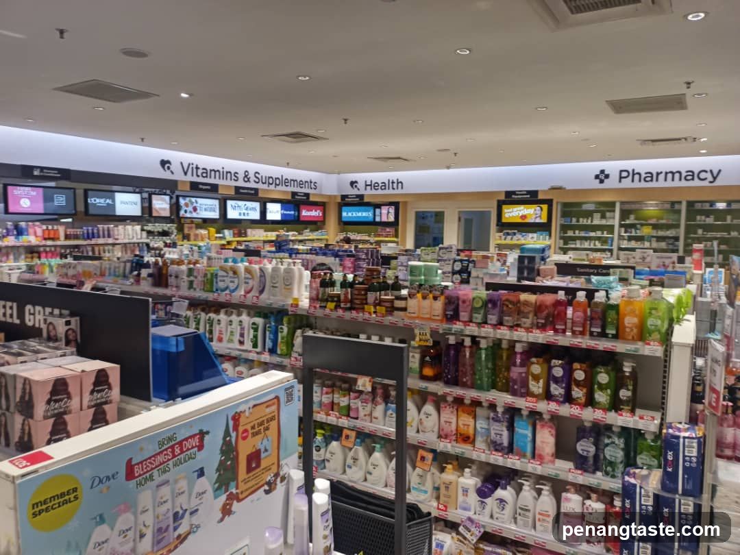 Grocery Store Interior with Pharmacy Section