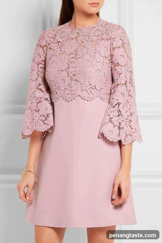Pink Lace and Solid Dress