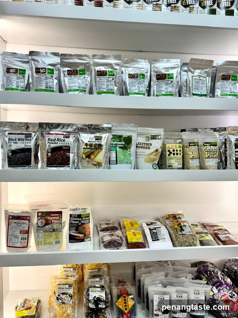 Shelf of health food products