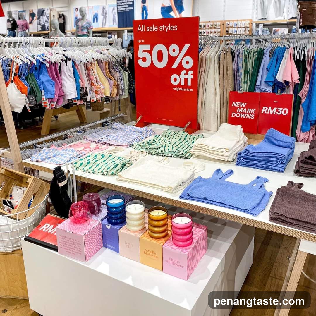 Clothing and Candle Display in Store