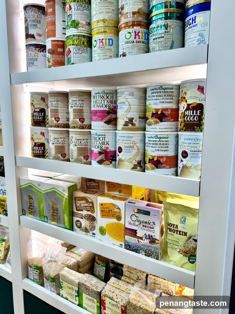 Shelf of Organic Food Products