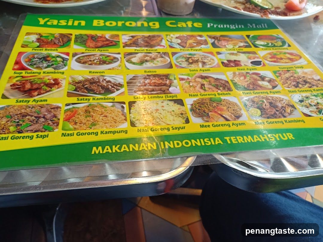 Yasin Borong Cafe Menu