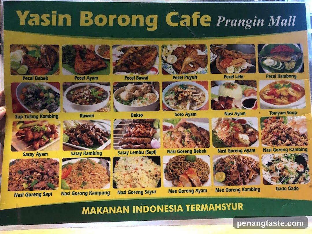 Yasin Borong Cafe Prangin Mall Menu