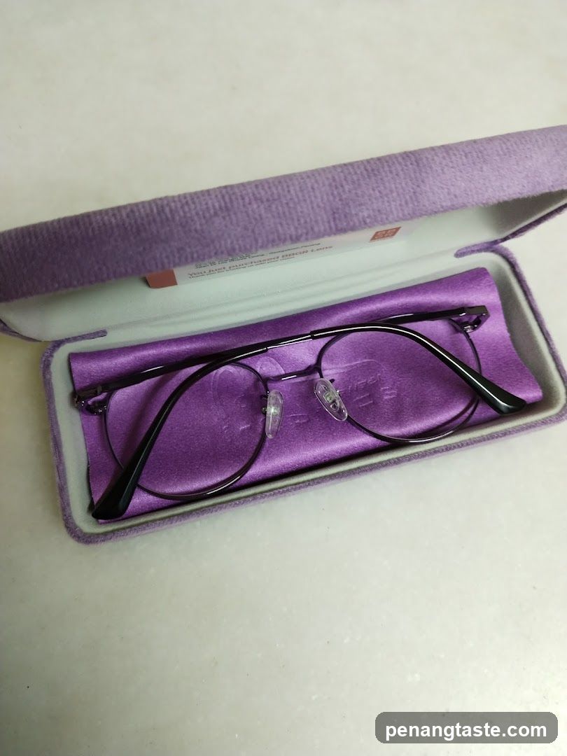 Glasses in purple case