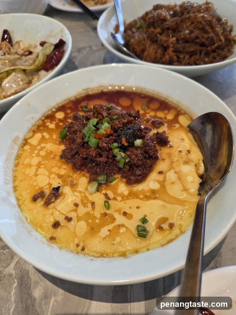 Steamed Egg Dish with Minced Meat Topping