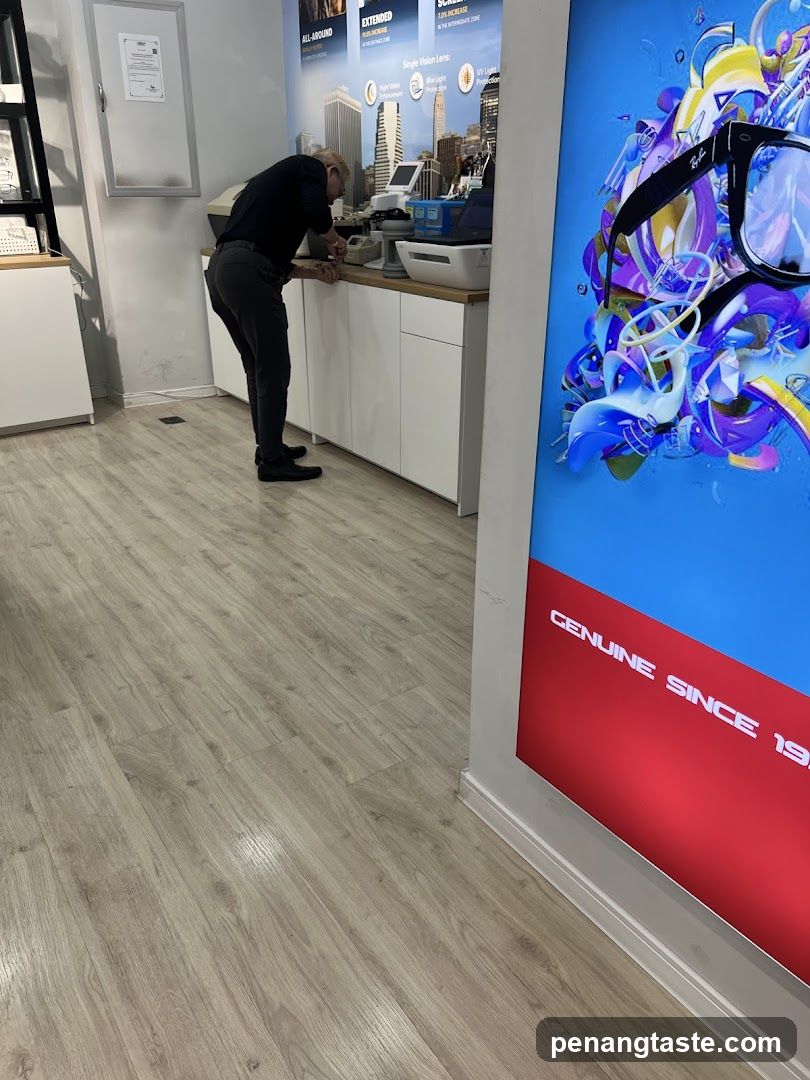 Interior of a store with staff at counter