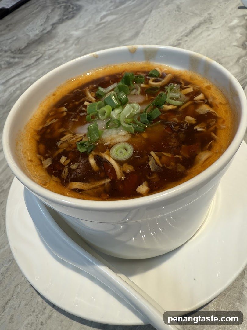Bowl of Spicy Soup with Green Onions