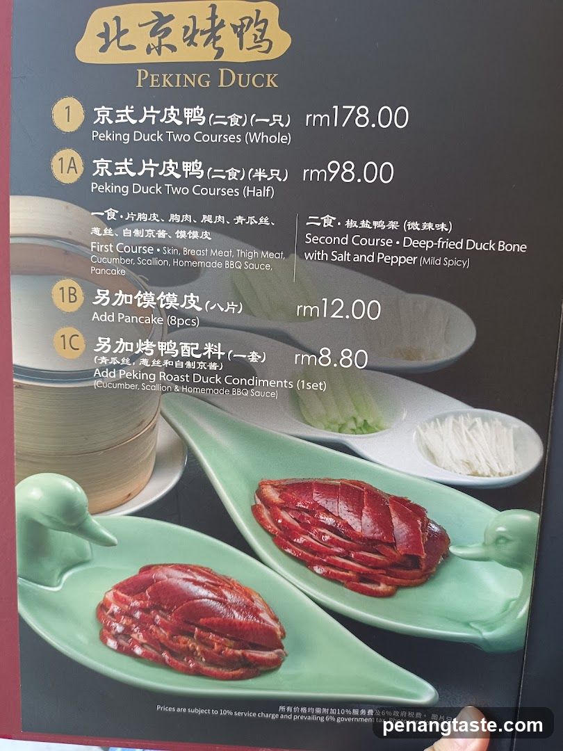 Peking Duck Menu