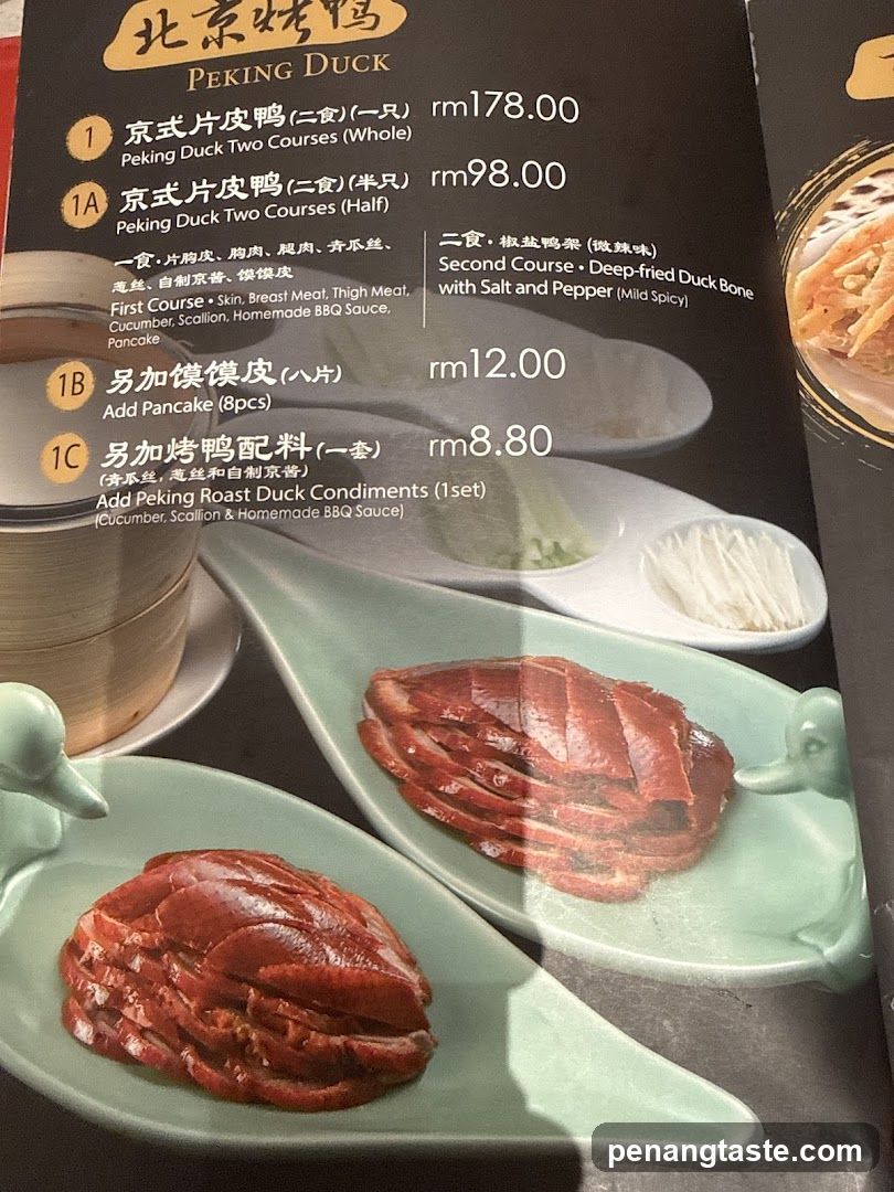 Peking Duck Menu