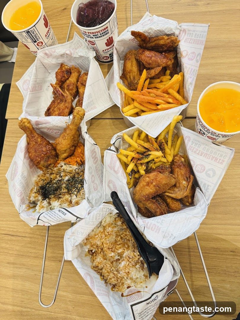 Fried Chicken and Fries Meal Spread