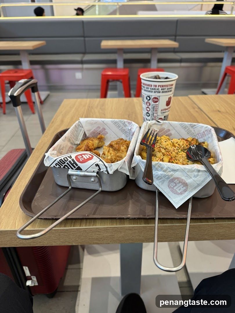 Food Tray with Fried Chicken and Fries