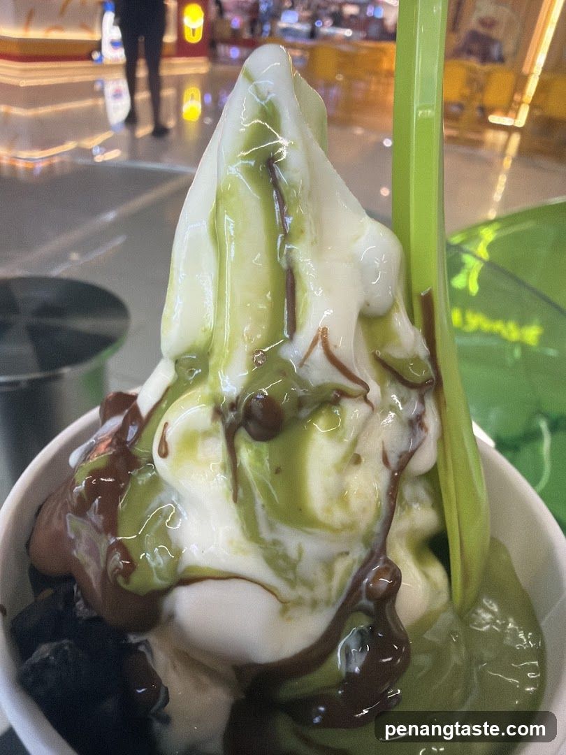 Matcha and Chocolate Ice Cream Dessert