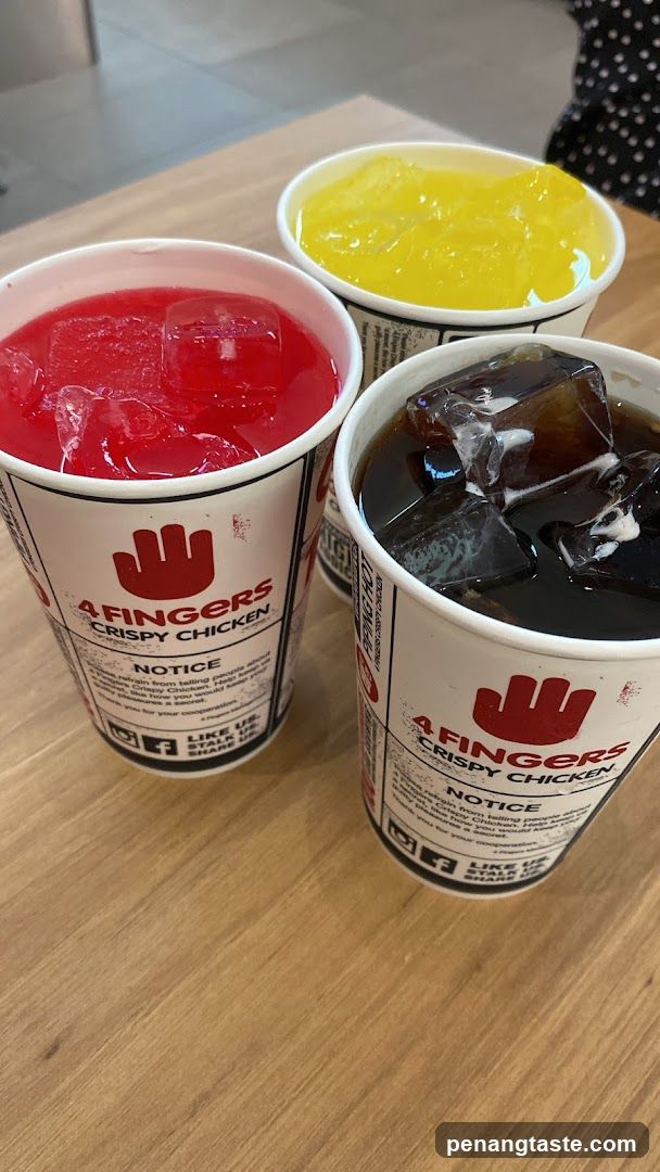 Cup of drinks from 4 Fingers Crispy Chicken