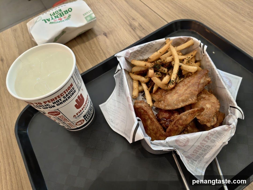 Food Tray with Fried Chicken and Fries