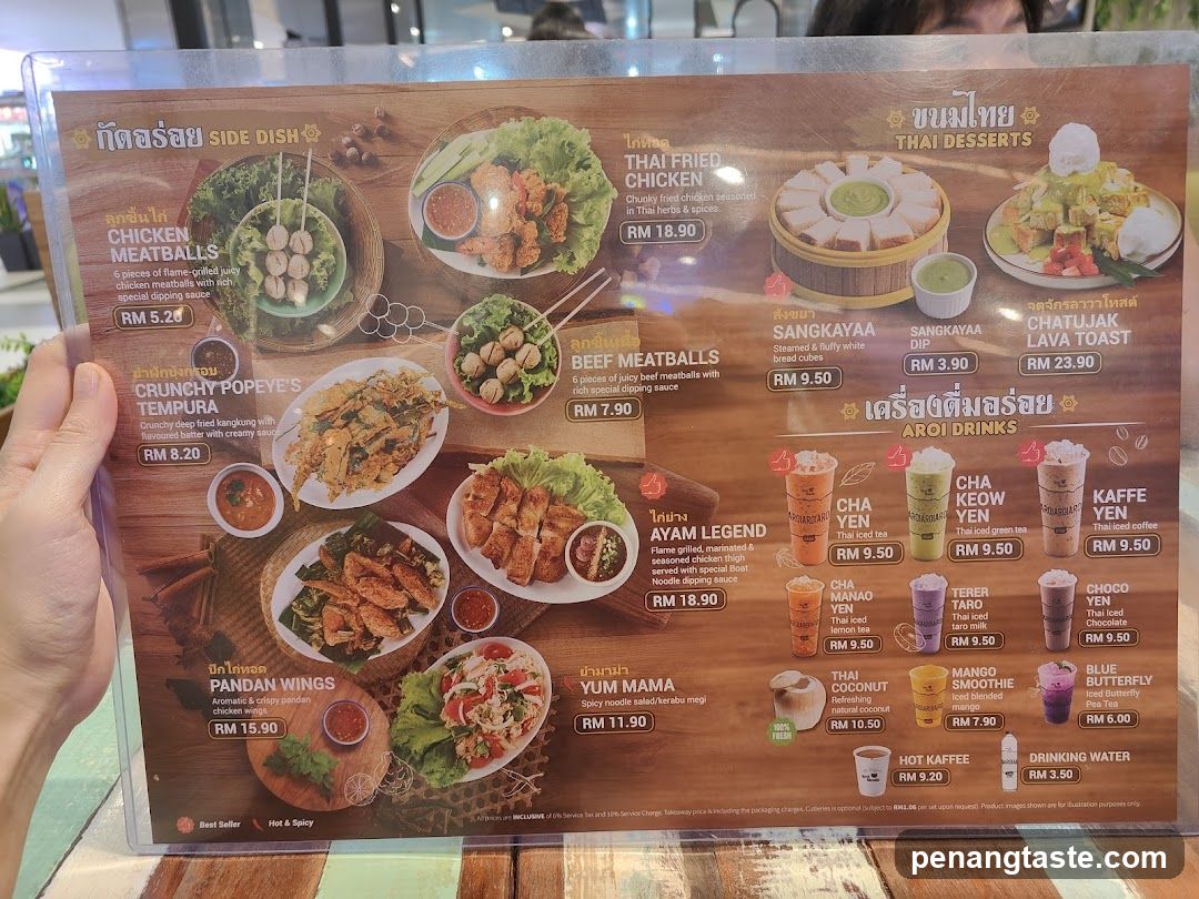 Thai Food Menu Board