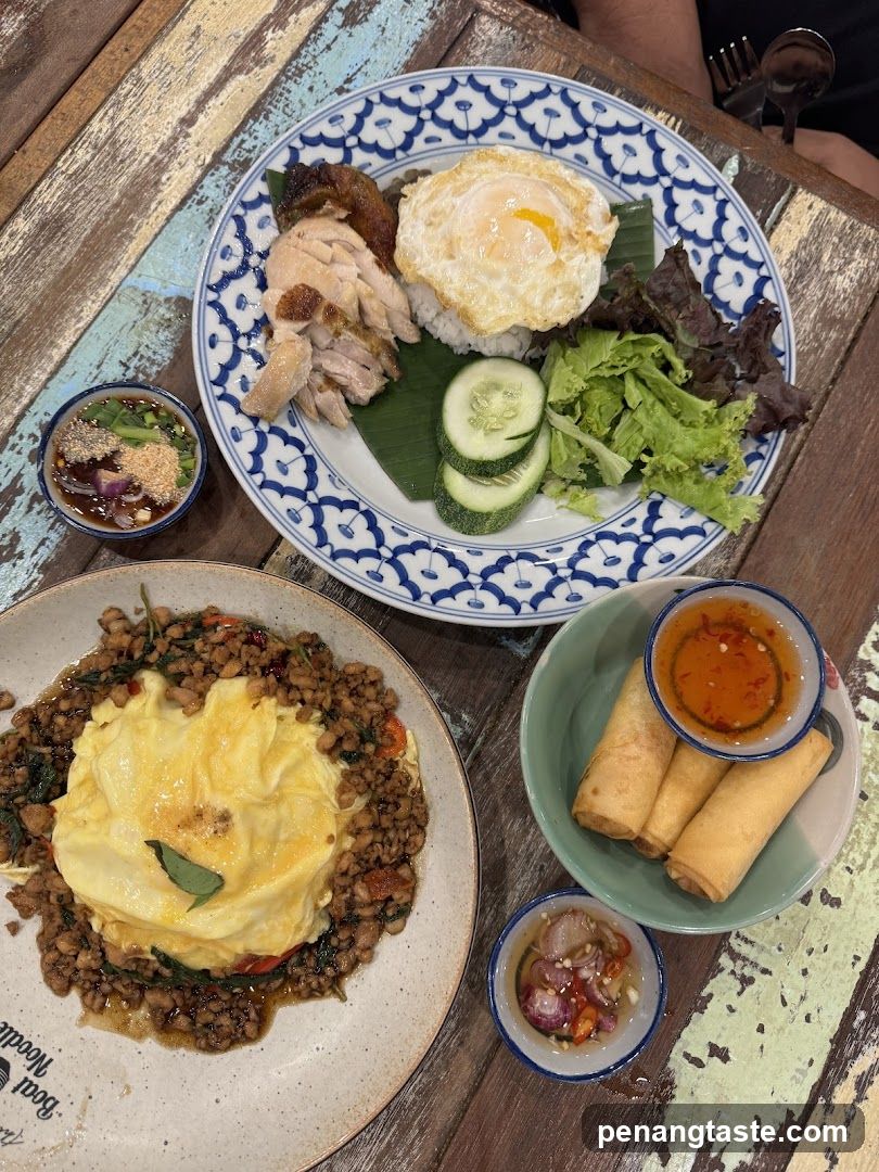 Food Spread on Wooden Table