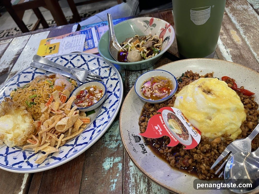 Food Spread on Wooden Table
