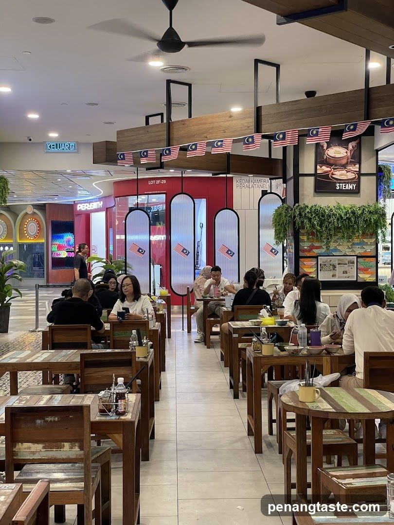 Restaurant Interior with Malaysian Flags