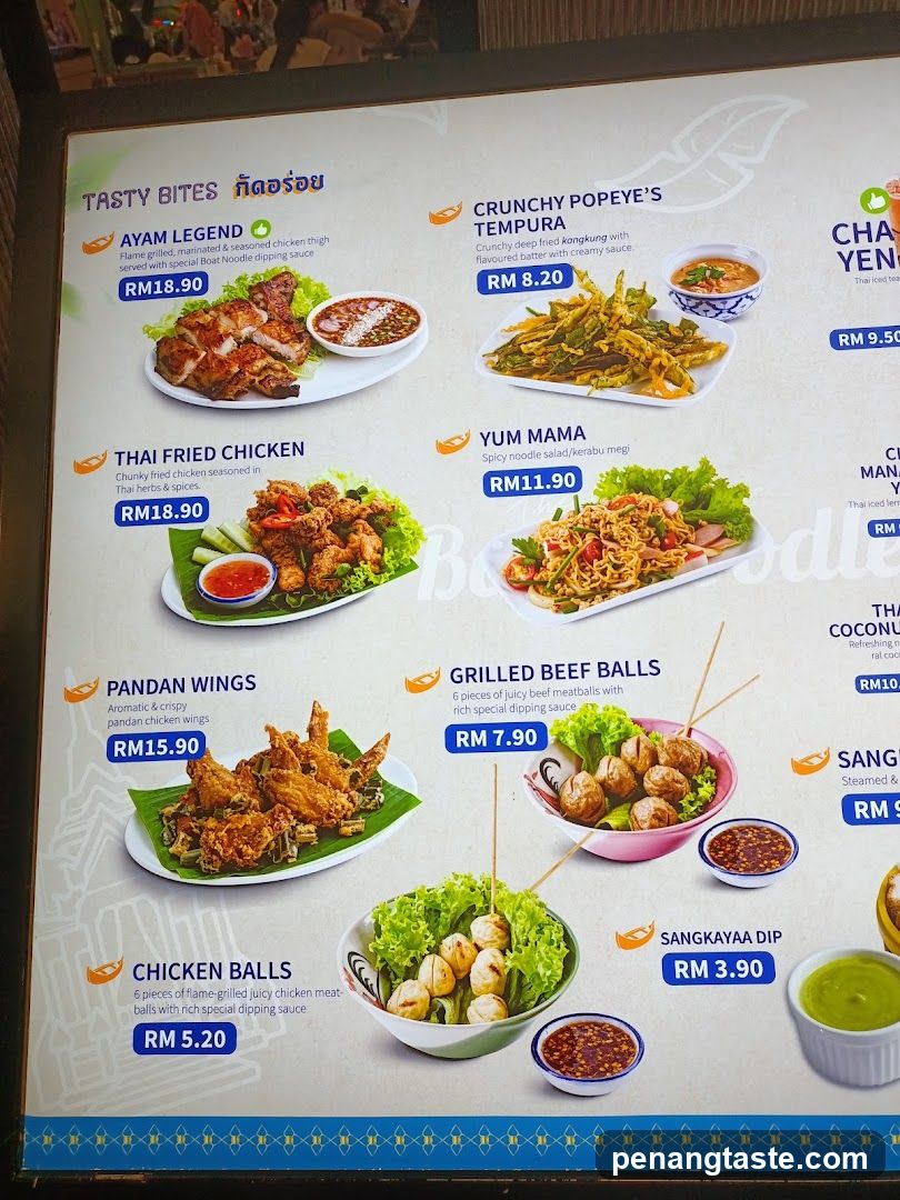 Thai Noodle Menu Board