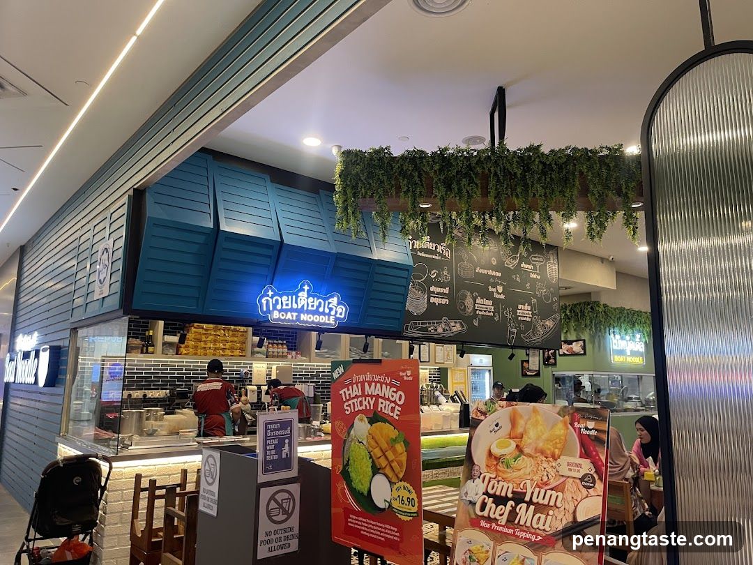 Food Court Interior with Promotional Posters